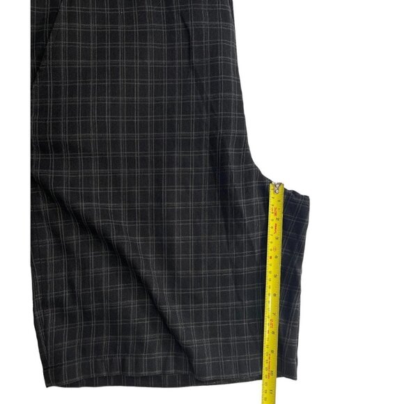 ASHWORTH Men's Checkered Dress Activewear Golf Shorts 40W Black Grey Flat Front - Picture 12 of 13
